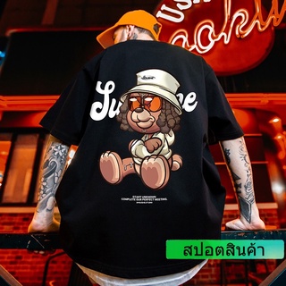 พร้อมส่ง เสื้อยืดแขนสั้น ผ้าฝ้าย ขนาดใหญ่ สไตล์ฮิปฮอป ฮาราจูกุ สําหรับผู้ชาย ไซซ์