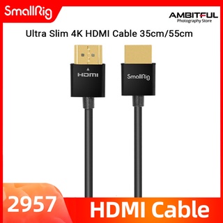 Smallrig สาย HDMI 4K บางพิเศษ 35 ซม. / 55 ซม. สําหรับ DSLR / Monitor / เครื่องส่งสัญญาณวิดีโอไร้สาย &amp; ตัวรับสัญญาณ 2956/2957