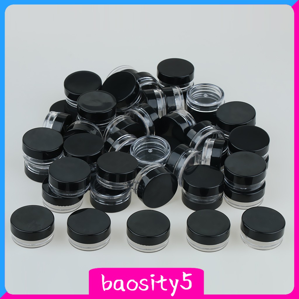 baosity5-50-ชิ้น-3-กรัมกระปุกพลาสติกเปล่าสําหรับใส่ครีมโลชั่นตัวอย่าง