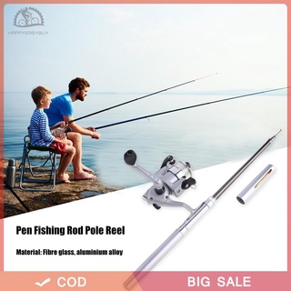 Mini Aluminum Pocket Pen Fishing Rod Pole + Reel