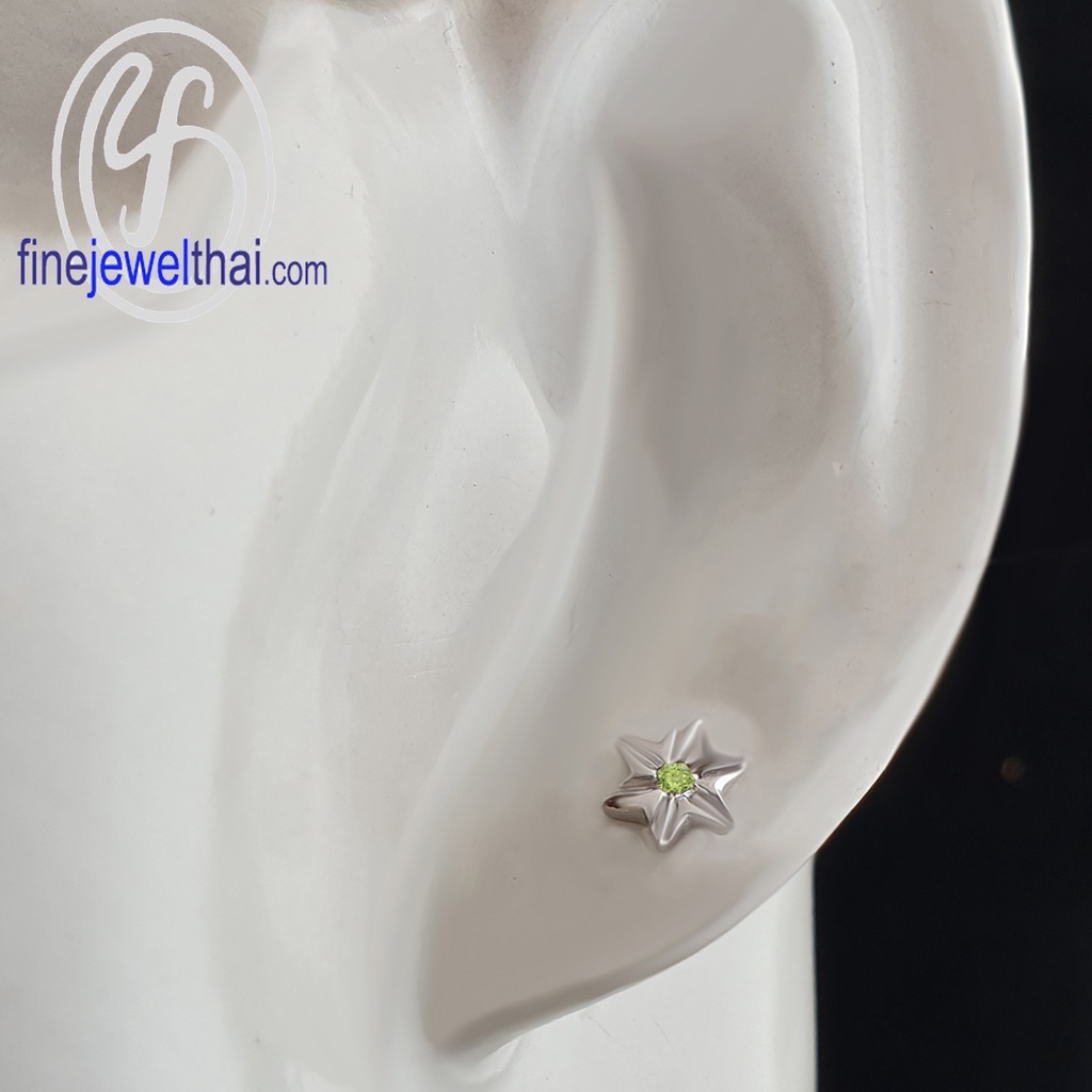 finejewelthai-ต่างหูเพอริดอท-เพอริดอท-ต่างหูเงินแท้-ต่างหูพลอย-peridot-silver-earring-birthstone-e1156pd-p