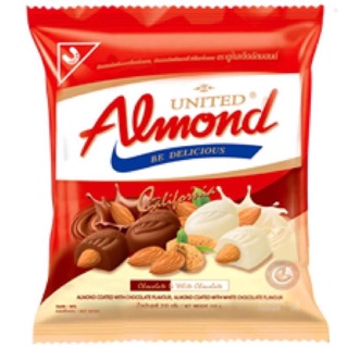 United Almond Chocolate &amp; White Choc ยูไนเต็ด อัลมอนด์ ช็อกโกแลต&amp;ไวท์ช็อก ขนาด 275 กรัม