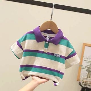 [Babycat] พร้อมส่ง ลดกระหน่ํา เสื้อโปโลแขนสั้น ลายทาง สไตล์เกาหลี ญี่ปุ่น ฤดูร้อน สําหรับเด็กอนุบาล