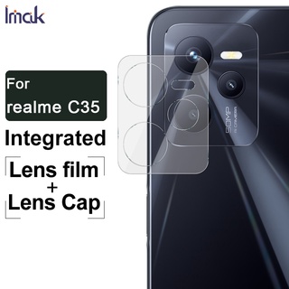 [ ฟิล์มเลนส์ + ฝาครอบ ] ฟิล์มกระจกนิรภัยกันรอยหน้าจอ ป้องกันเลนส์กล้อง HD สําหรับ iMak Realme C35 5G