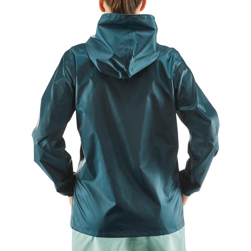 เสื้อแจ็คเก็ตกันฝนผู้หญิงแบบมีซิปสำหรับใส่เดินในเส้นทางธรรมชาติ