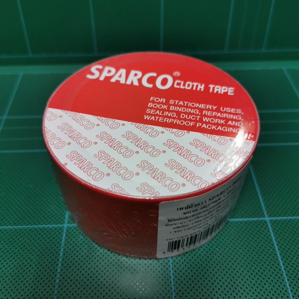 sparco-cloth-tape-2-inch-red-เทปผ้ากาว-สีแดง-ขนาด-2-นิ้ว-48มมx8หลา-แลคซีน-ติดสันปกรายงาน-มีความทนทานสูง-ติดแน่น