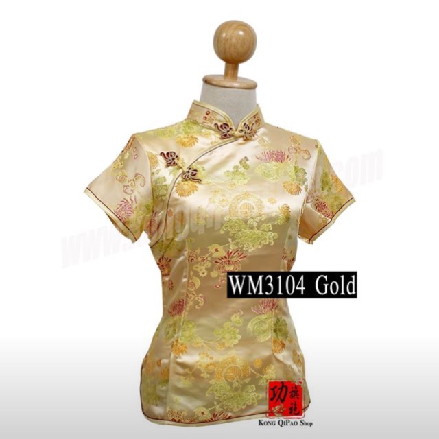 wm3104-เสื้อจีนผู้หญิงคอเฉียง-ลายค้างคาวนำโชต