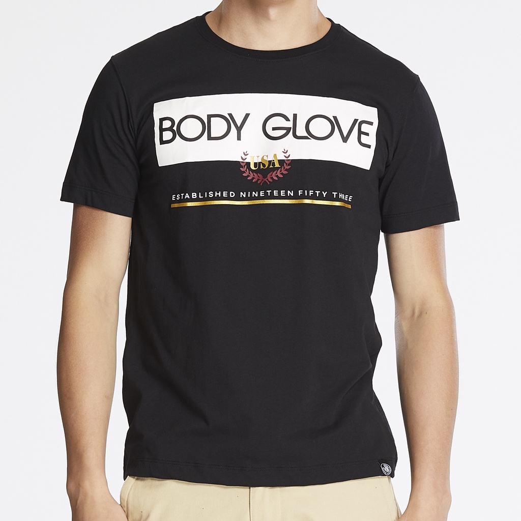 body-glove-premium-tee-men-round-neck-เสื้อยืดแขนสั้นผู้ชาย-สีดำ-black-hot-deal