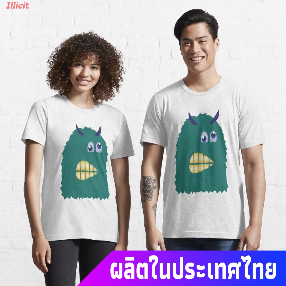 illicit-เสื้อยืดผู้ชายและผู้หญิง-monster-grim-face-with-horns-essential-t-shirt-sports-t-shirt