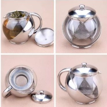 กาชงน้ำชาแก้วครอบด้วย-สแตนเลส-กาน้ำชามีใส้กรองพร้อมจัดส่ง