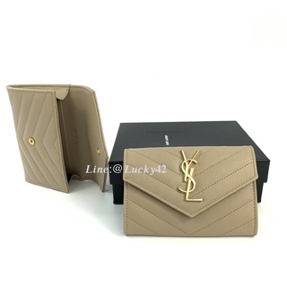 YSL Card Holder Dark Beige