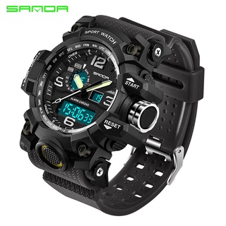 SANDA Luxury Brand Mens Sports Watches Dive Quartz Digital LED Military Watch Men Fashion Big Dial Watches relogio mascu