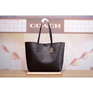 (แท้ 💯%‼) Coach TOWNTOTE IN SIGNATURE CANVAS