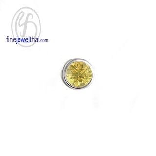 Finejewelthai-จี้บุษราคัม-จี้พลอย-พลอยประจำเดือนเกิด-Yellow-Sapphire-Silver-Pendant-Birthstone-P1085tp00 (ราคาต่อชิ้น)