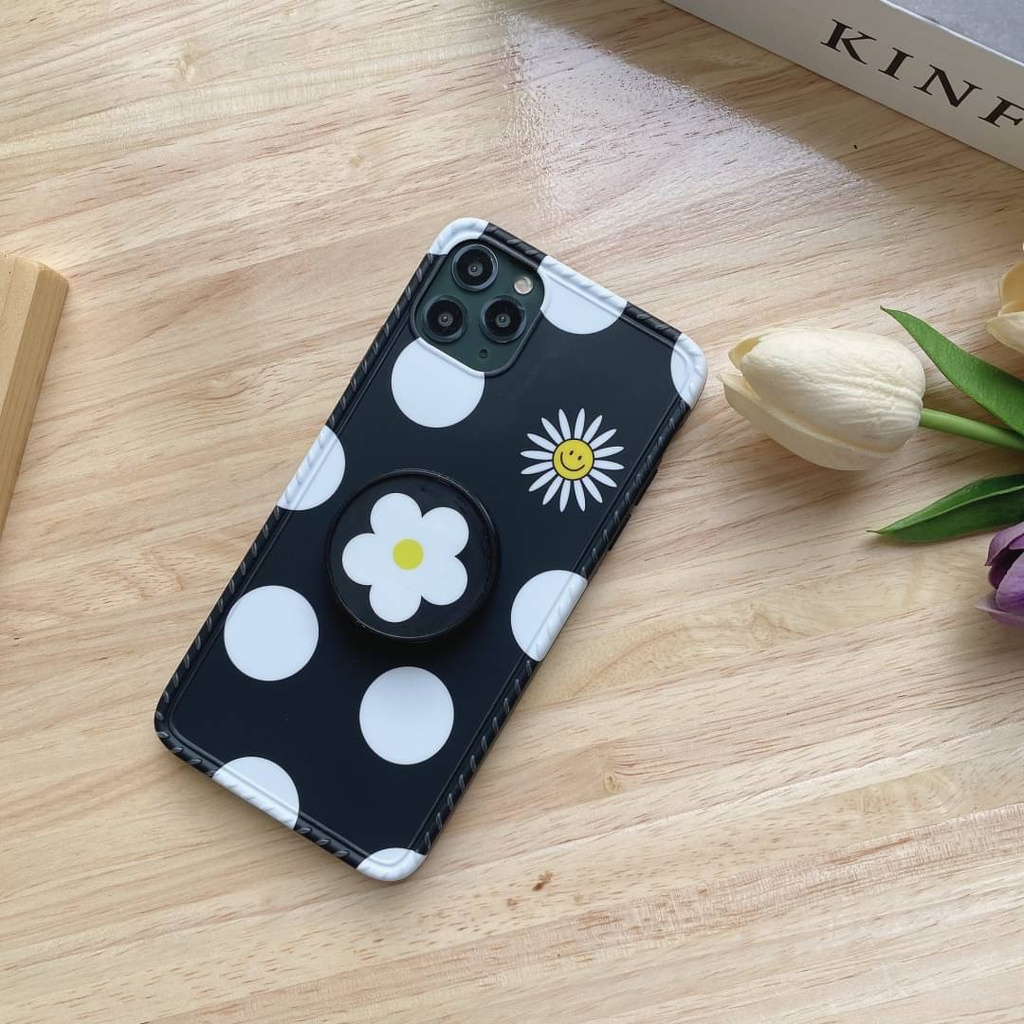 คุ้มสุดๆ-daisy-iphonecase-holder-ลายจุดดอกเดซี่ดำ-holder