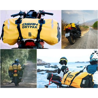 OSAH DRY PAK กระเป๋ามัดท้ายรถมอเตอร์ไซด์ กันน้ำ กันฝน 100% ขนาด 60 ลิตร กระเป๋าหลังทัวร์ริ่ง สีเหลือง