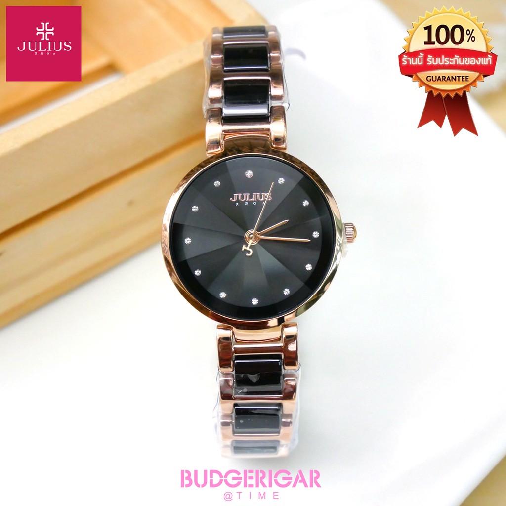 julius-นาฬิกาแบรนด์เกาหลีของแท้-100-สายสแตนเลส-รุ่น-ja1209-สายเซรามิกดำ-black-by-budgerigar-time