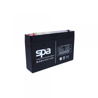 SLA Battery SL 6-8 SPA 6V 8AH แบตเตอรี่แห้ง ออกใบกำกับภาษีได้ batterymania