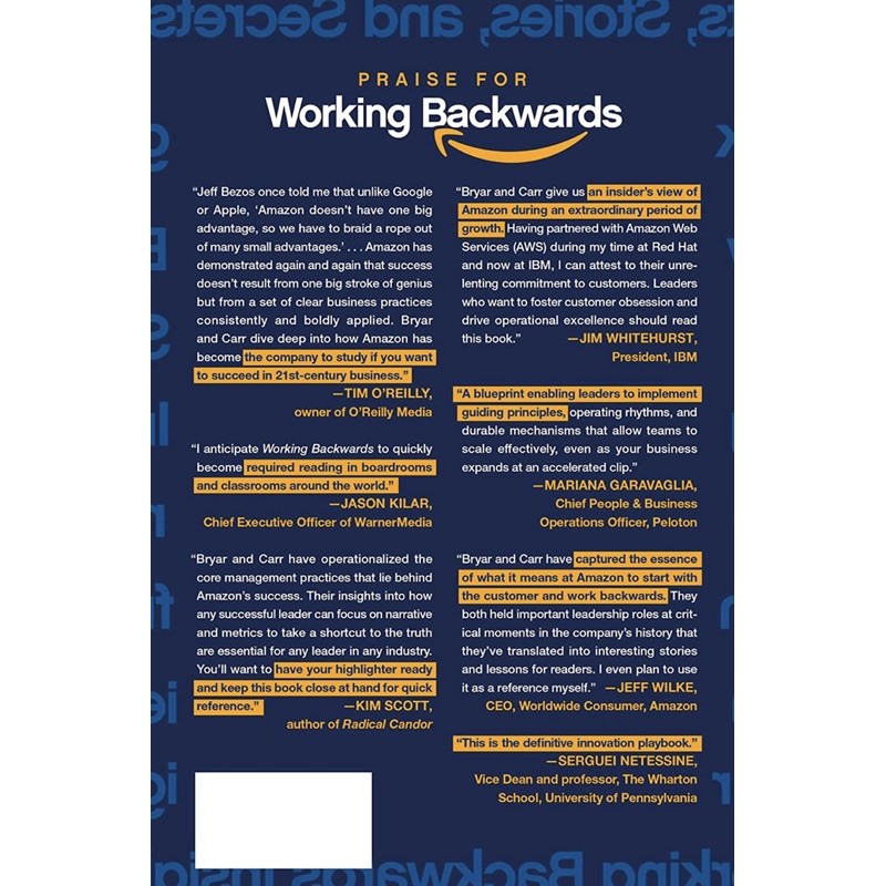 หนังสือภาษาอังกฤษ-working-backwards-insights-stories-and-secrets-from-inside-amazon-by-colin-bryar-amp-bill-carr