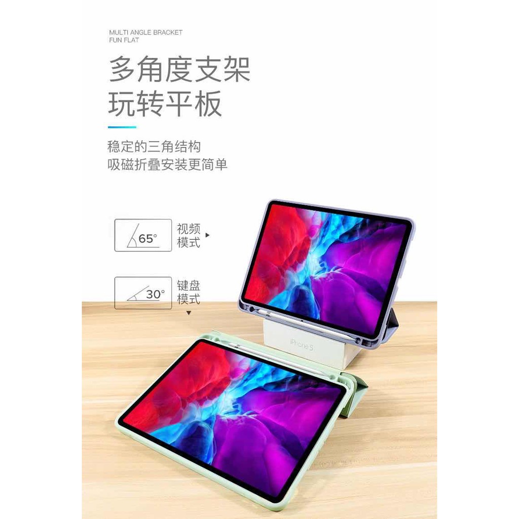 ภาพสินค้าเคสไอแพด iPad Case มีที่วางปากกา สำหรับรุ่น Ipad pro11 (2020)  Ipad5/6 Air1/Air2 9.7  Ipad Pro 10.5 Air3 Ipad Pro12.9 จากร้าน banthx544 บน Shopee ภาพที่ 7
