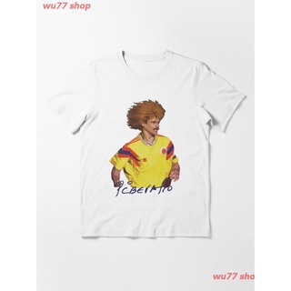 New Carlos Valderrama - Football Legends Essential T-Shirt เสื้อยืด ดพิมพ์ลาย เสื้อยืดผ้าฝ้าย คอกลม cotton แฟชั่น discou