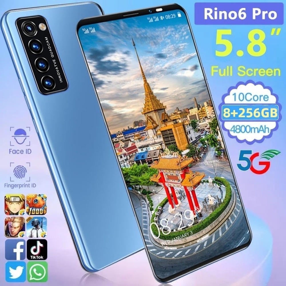 ราคาและรีวิวVivo Rino6 hot โทรศัพท์ มือถือ 8GB+256 หน้าจอ 6.1นิ้ว 5G Full HD กล้องหลัง16MP แบต 5000 mAh โทรศัพท์มือถือราคาถูก COD