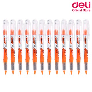 Deli U35460 Liquid Highlighter ปากกาไฮไลท์ สีส้ม ขนาดหัว 1-5mm แพ็คกล่อง 12 แท่ง ปากกา ปากกาไฮไลท์ อุปกรณ์เครื่องเขียน