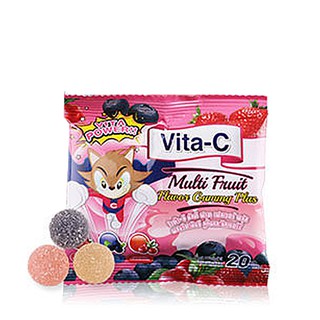 ภาพขนาดย่อของภาพหน้าปกสินค้าวิตามินซีVITA-C MULTI FRUIT GUMMY ไวต้า ซีเยลลี่ผลไม้ ผสมวิตามินซี ลูทีนและเบอร์รี่ 1 ซอง 20กรัม จากร้าน clinicya.drugstore บน Shopee ภาพที่ 4