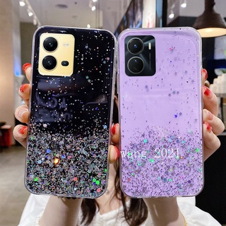 Ready Stock New Phone Case for VIVO V25 5G V25e Y16 Y35 2022 Y22 Y22S เคส Casing Star Sequins Glitter Transparent Anti-fall Soft Case เคสโทรศัพท