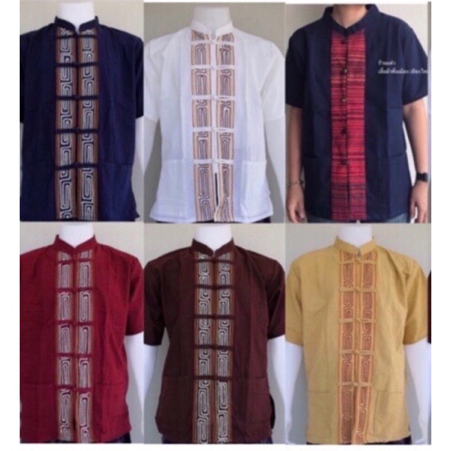 เสื้อพื้นเมือง-คอจีน-เสื้อผ้าฝ้ายแต่งเชือก