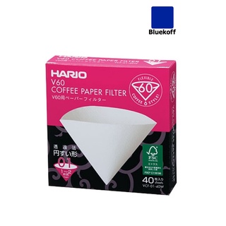 BLUEKOFF Hario V60 Bleached Coffee Filter V01 กระดาษกรองกาแฟดริป กระดาษฟีลเตอร์ (40 pcs./box)