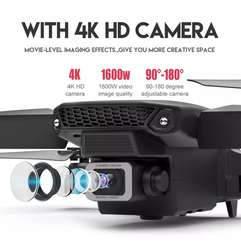 ภาพสินค้ามีสินค้า 2022 E88 Pro Drone โดรนติดกล้อง HD 4k โดรนบังคับ โดรนควบคุมระยะไกล WIFI โดรนถ่ายภาพทางอากาศระดับ เคร จากร้าน jamesgao1 บน Shopee ภาพที่ 1