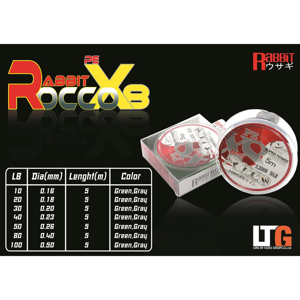 อุปกรณ์ตกปลา-สาย-pe-rocco-x8-5m