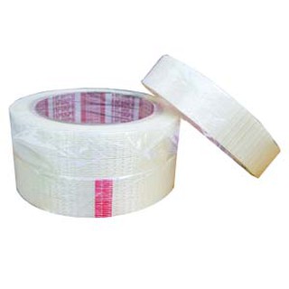 เทปใยสัปปะรด ใยสัปปะรด หน้ากว้าง 1นิ้ว ยาว30เมตร แนวตาข่าย (ราคาต่อ1ม้วน) Filament Tape 1 inch เทป tape