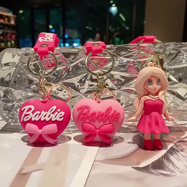 พวงกุญแจ-จี้ตุ๊กตาบาร์บี้-kawaii-barbie-สีชมพู-สําหรับตกแต่งกระเป๋า