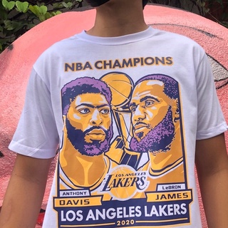 KL Lakers 2020 แชมป์ NBA เลอบรอน เจมส์, แอนโธนี่ เดวิส เสื้อยืดกีฬาผู้ชาย เสื้อบาสเก็ตบอล เสื้อ KQ;