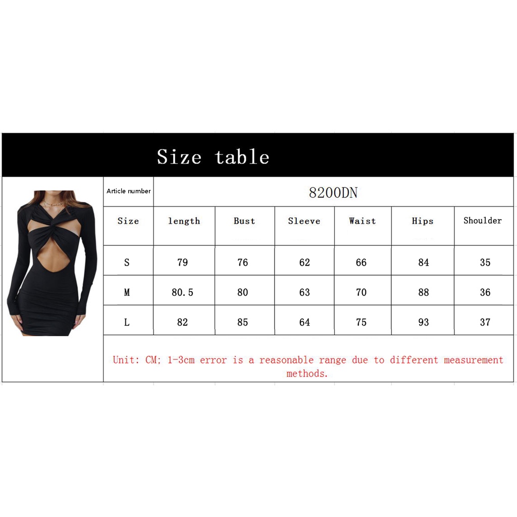 bay-women-bodycon-dress-sexy-long-sleeve-front-cross-hollowed-out-club-party-mini-dress