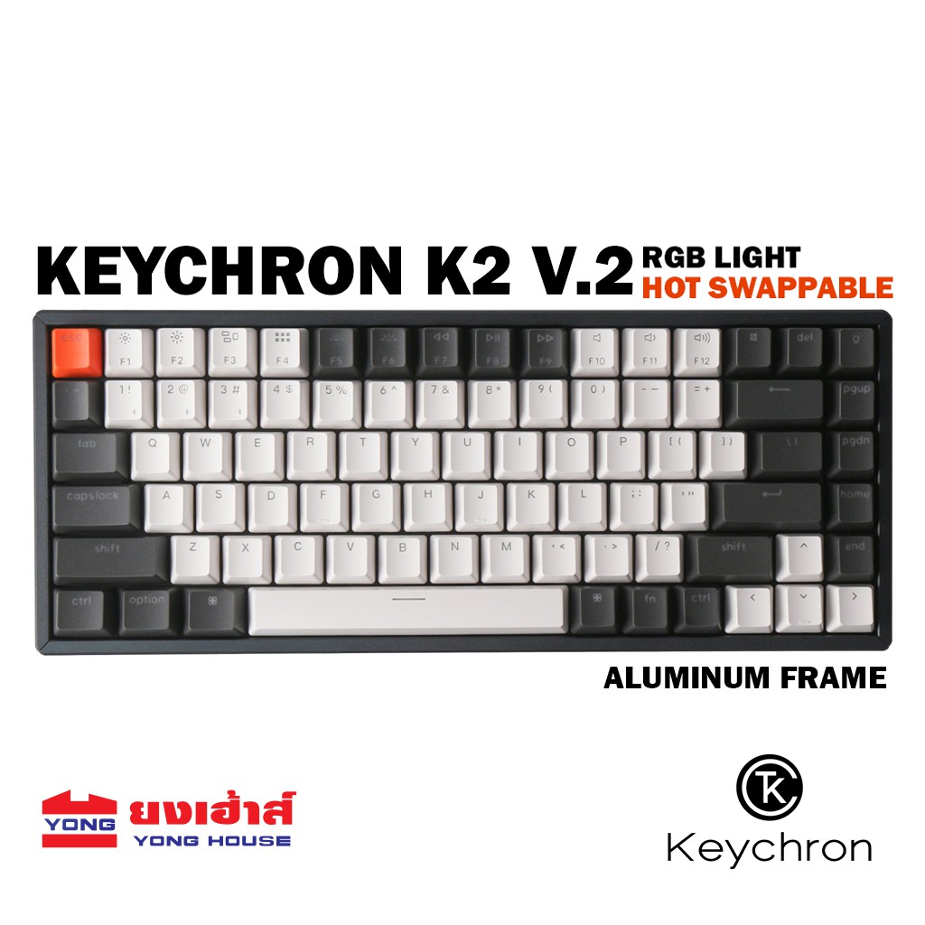 Keychron K2 V.2 Hotswap (Key ENG) Mechanical Keyboard RGB คีย์บอร์ดไร้