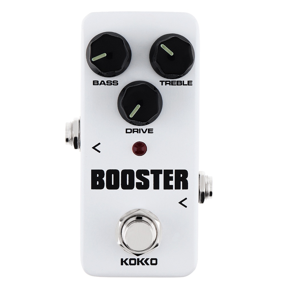 แป้นเหยียบเอฟเฟคกีตาร์ไฟฟ้า-สีขาว-booster-built-in-2-band-eq