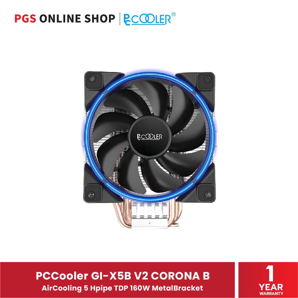 PCCooler GI-X5B V2 CORONA B (พัดลมระบายความร้อน) AirCooling 5 Hpipe TDP ...
