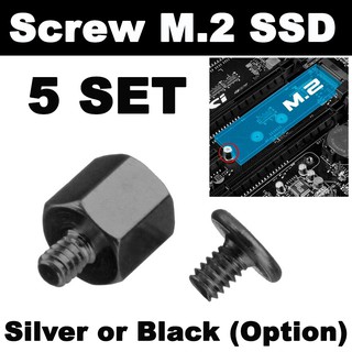 น็อต M.2 สำหรับ SSD Mainboard Hand Tool Mounting Kits Stand Off Screw Hex Nut for A-SUS PC Laptop 5 Set.