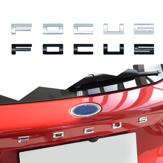 สติกเกอร์โลหะ ลายโลโก้ตัวอักษร 3D สีดําเงา อุปกรณ์เสริม สําหรับ Ford Focus ST line X