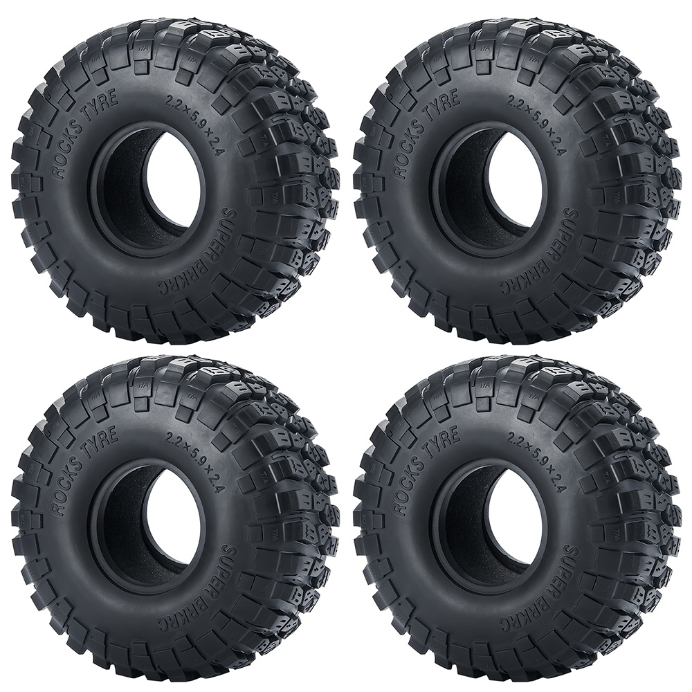 2.2 Inch Beadlock Wheel Rubber Tires 150mm for Scx10 Wraith 90048 RR10 ...