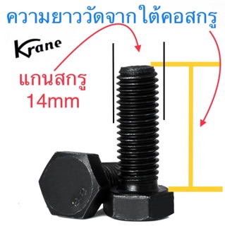 ภาพขนาดย่อของภาพหน้าปกสินค้าสกรูมิลดำ M14 เกลียว 1.5 (ละเอียด) ยาว 30-150mm เหล็กแข็ง น็อตดำ หกเหลี่ยม จากร้าน kranetools บน Shopee ภาพที่ 1