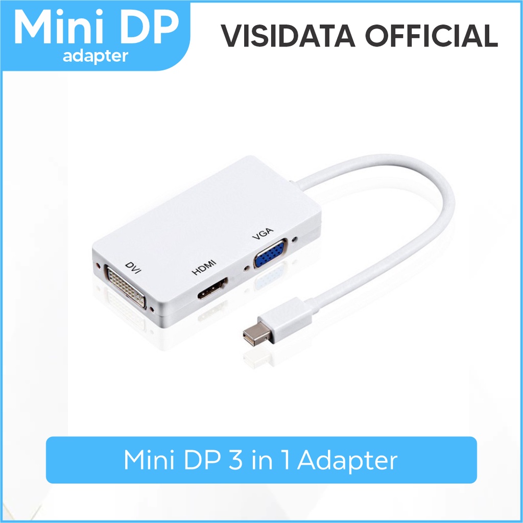 อะแดปเตอร์ mini DP 3 in 1 hub mini displayport - สีขาว | Shopee Thailand