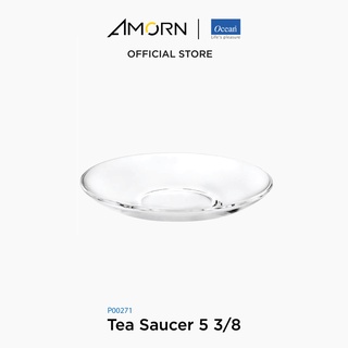 AMORN - (Ocean) P00271 Tea Saucer [1กล่อง(6ใบ)] -จานรองแก้ว จานโอเชี่ยนกลาส 5 นิ้ว Tea Saucer 5"