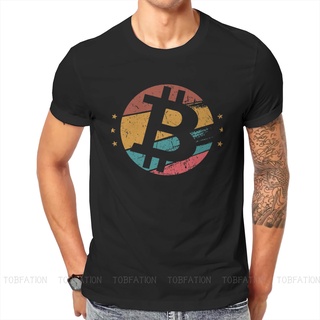 เสื้อยืดคอกลม ผ้าฝ้าย ทรงหลวม ลาย Cryptocurrency Miner Bitcoin สไตล์วินเทจ แฟชั่นฤดูร้อน สําหรับผู้ชาย