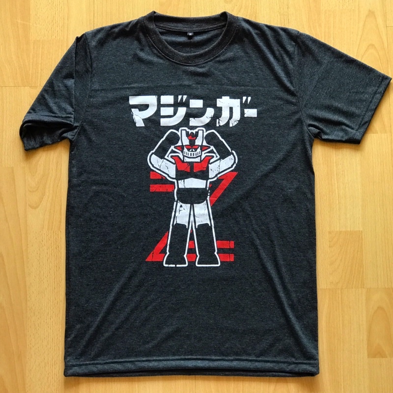 เสื้อยืดลาย-mazinger-z-ผ้าท็อปไดร์ซุปเปอร์ซอฟต์-สีเทาเข้ม