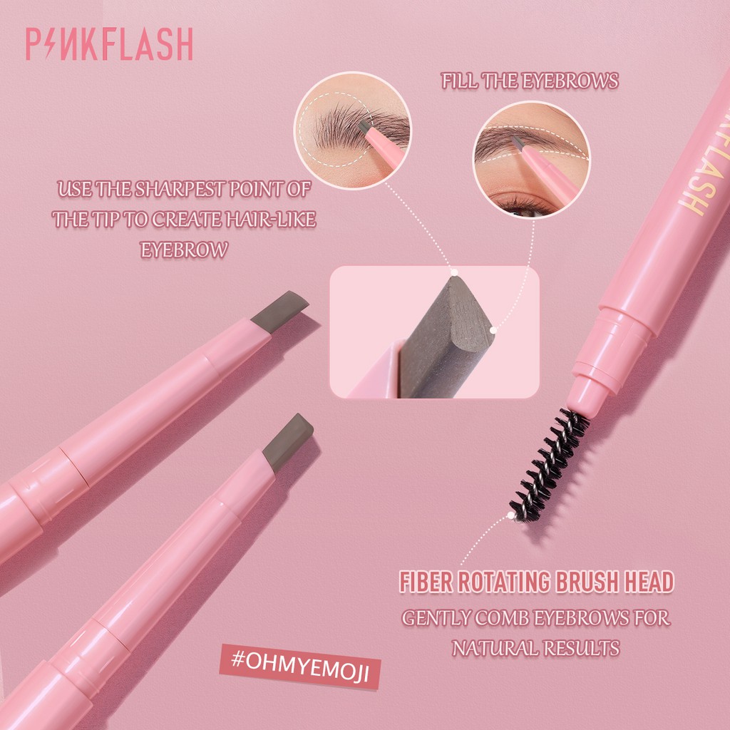 ภาพสินค้าPinkflash Ohmyemoji ดินสอเขียนคิ้ว ติดทนนาน กันน้ำ 8 ชั่วโมง จากร้าน pinkflash.th บน Shopee ภาพที่ 6