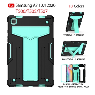 เคสแท็บเล็ตกันกระแทกสําหรับ Samsung Tab A7 10 . 4 2020 T500 / T505 / T507 Pc + ซิลิโคน